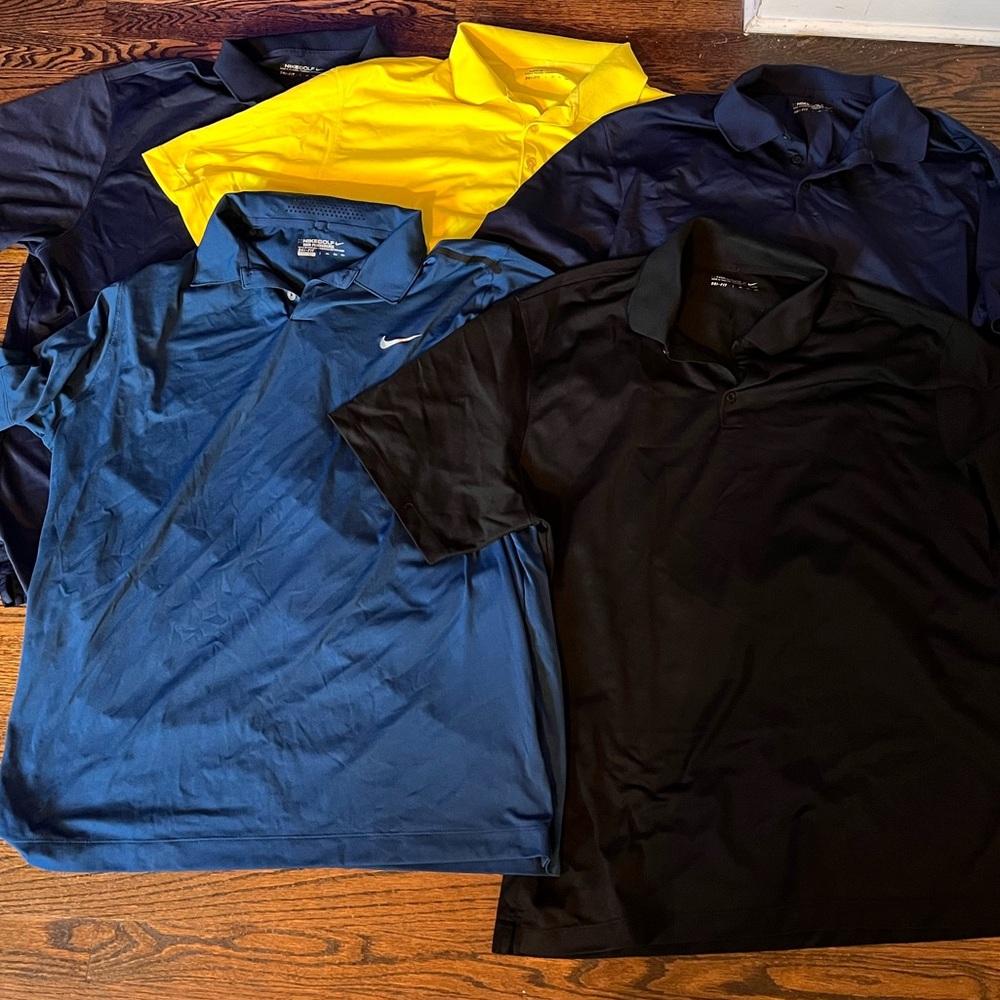 5 Nike Golf polos size XXL
